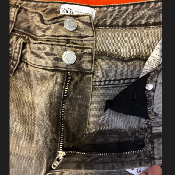 Zara brown double waist straight leg mid rise TRF jeans made in Europe NWT - Picture 6 of 15